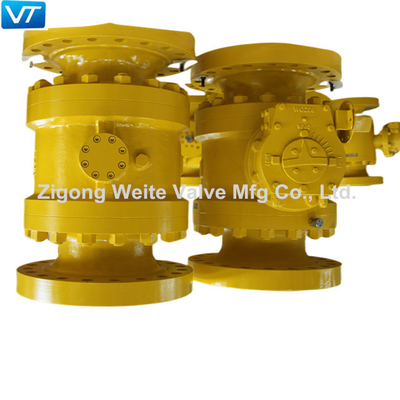 RPTFE a forgé le corps de scellage mou en acier de la valve WCC du robinet à tournant sphérique de flottement api 6D