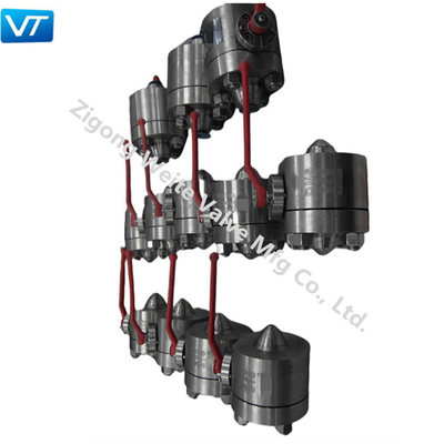 Robinet à tournant sphérique de petite taille de flottement de l'acier inoxydable DN6 F316 avec le levier